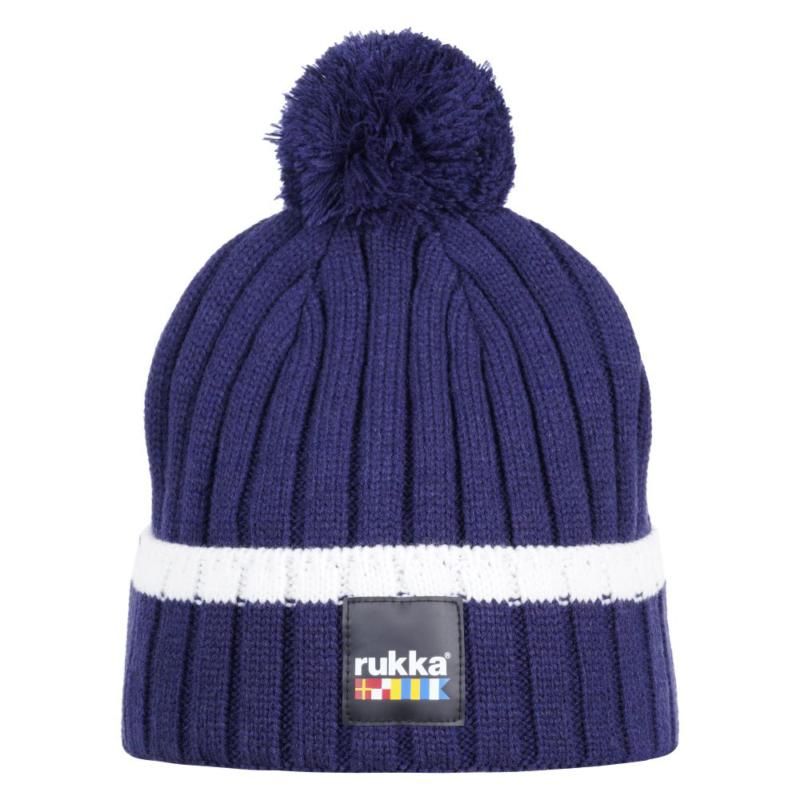Image of RUKKA BOBBLE HAT BLUE